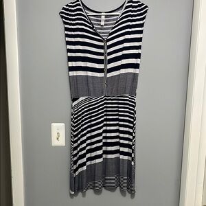 Loveappella NWOT Striped Blue and White Dress